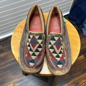 Twisted X Aztec Woven Slip On Driving Shoe/Moccasin Size 8